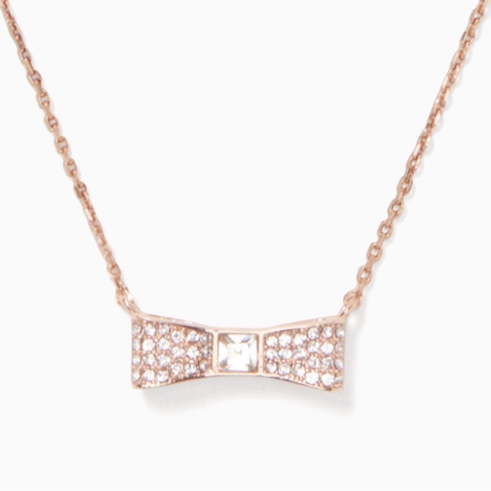 Kate Spade Gold Ready Set Bow Pave Mini Pendant NWT